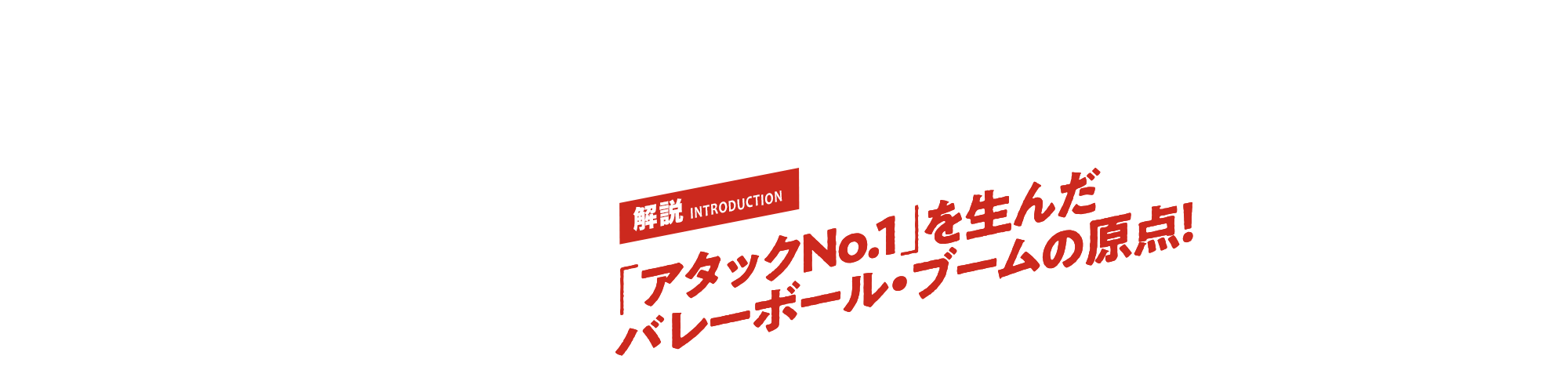 解説INTRODUCTION 「アタックNO.1」を生んだバレーボール・ブームの原点!
